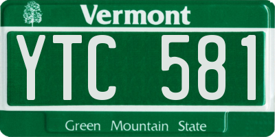 VT license plate YTC581