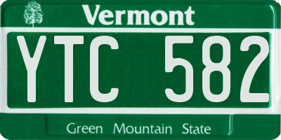 VT license plate YTC582