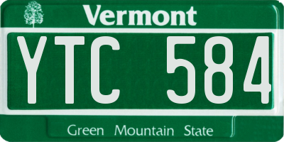 VT license plate YTC584