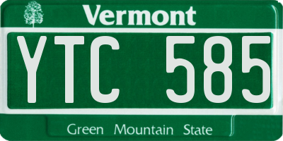 VT license plate YTC585