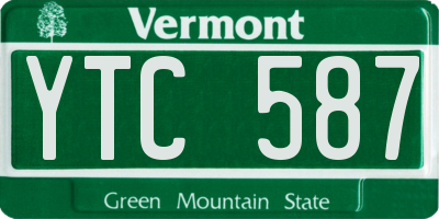 VT license plate YTC587