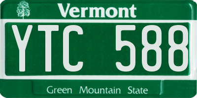 VT license plate YTC588