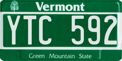 VT license plate YTC592