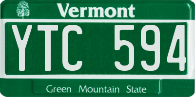 VT license plate YTC594