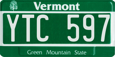 VT license plate YTC597