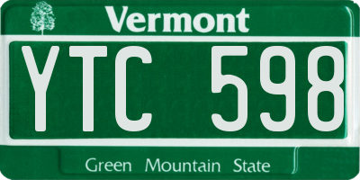 VT license plate YTC598