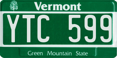 VT license plate YTC599