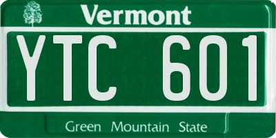 VT license plate YTC601