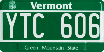 VT license plate YTC606