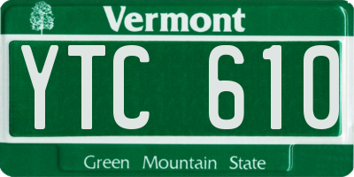 VT license plate YTC610
