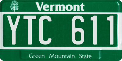 VT license plate YTC611