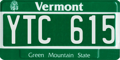 VT license plate YTC615