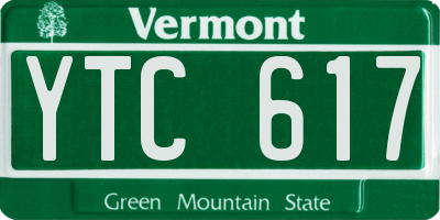 VT license plate YTC617