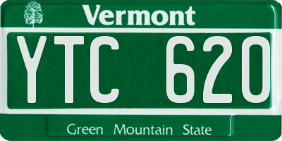 VT license plate YTC620