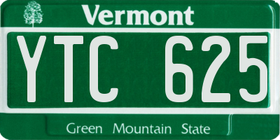 VT license plate YTC625