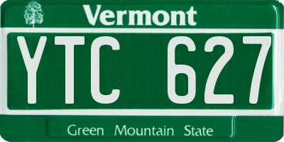 VT license plate YTC627