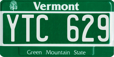 VT license plate YTC629