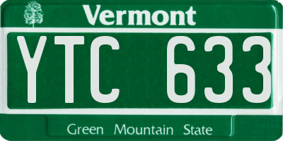 VT license plate YTC633