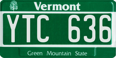 VT license plate YTC636