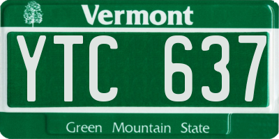 VT license plate YTC637