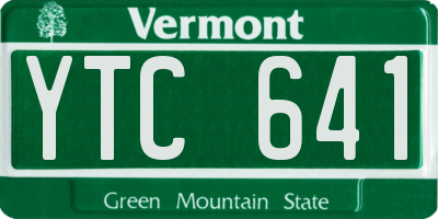 VT license plate YTC641