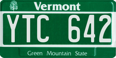 VT license plate YTC642
