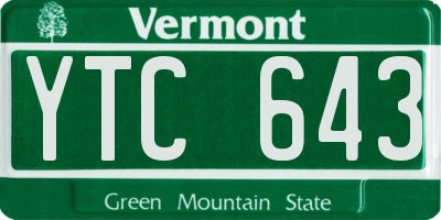 VT license plate YTC643