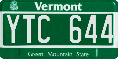 VT license plate YTC644