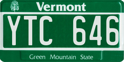 VT license plate YTC646