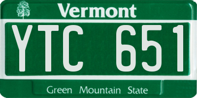 VT license plate YTC651