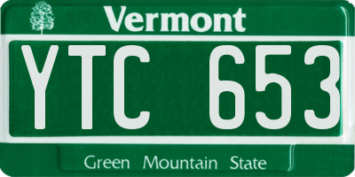 VT license plate YTC653