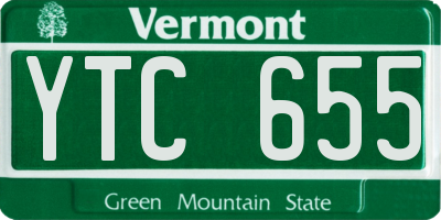 VT license plate YTC655