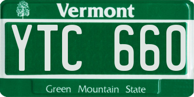 VT license plate YTC660