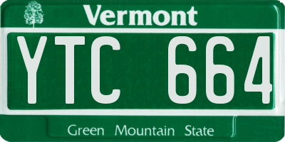 VT license plate YTC664