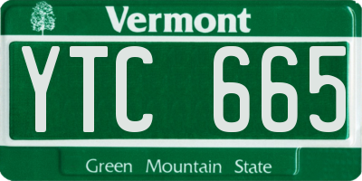 VT license plate YTC665