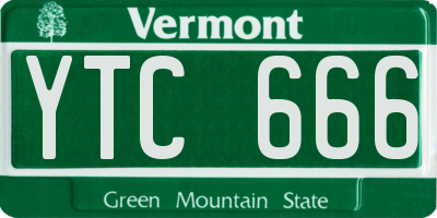 VT license plate YTC666