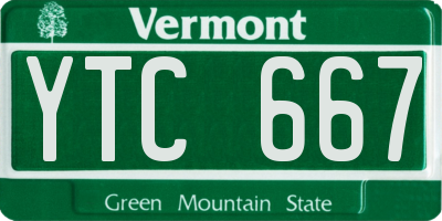 VT license plate YTC667
