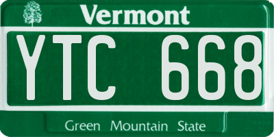 VT license plate YTC668