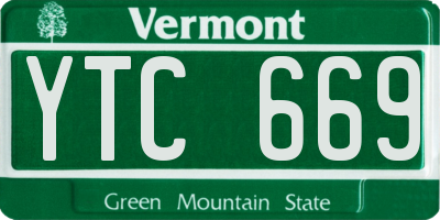 VT license plate YTC669