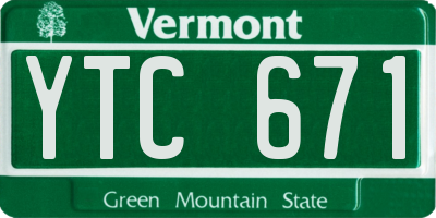 VT license plate YTC671