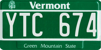 VT license plate YTC674