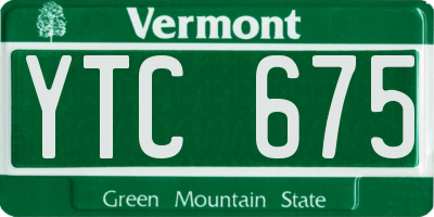 VT license plate YTC675