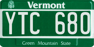 VT license plate YTC680