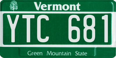 VT license plate YTC681