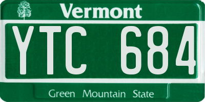 VT license plate YTC684
