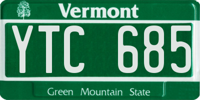VT license plate YTC685