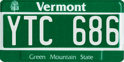 VT license plate YTC686