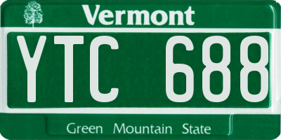 VT license plate YTC688