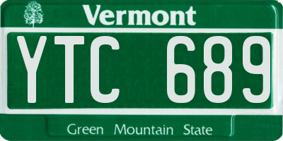 VT license plate YTC689