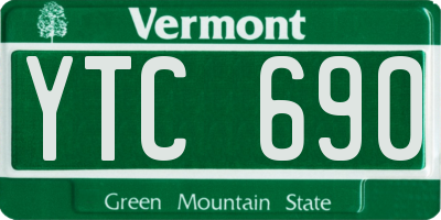 VT license plate YTC690